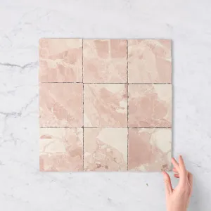 Pink Marble Look Matte Tile by TileCloud, 150x150mm Square Format by TileCloud, a Porcelain Tiles for sale on Style Sourcebook