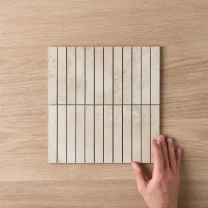 Byron Travertine Look Sand Kit Kat Matte Tile by TileCloud, Home Decor by TileCloud, a Stone Look Tiles for sale on Style Sourcebook
