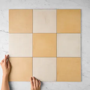 Bronte Checkerboard Butter ; White Tile by TileCloud, 1.2m2, White, Checkerboard Pattern by TileCloud, a Patterned Tiles for sale on Style Sourcebook