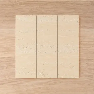 Kirribilli Travertine Look Sand Matte Tile by TileCloud, 150x150mm by TileCloud, a Stone Look Tiles for sale on Style Sourcebook