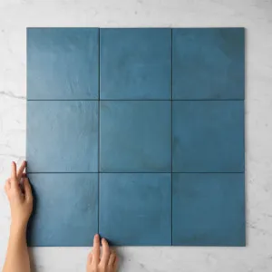 Bronte Square Blue Tile by TileCloud, Porcelain, 6.7x6.7 inches, Home Decor by TileCloud, a Porcelain Tiles for sale on Style Sourcebook