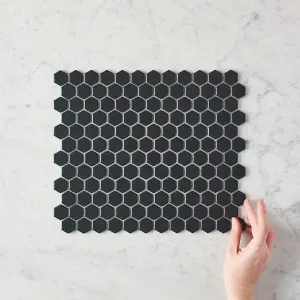 Black Hexagon Mosaic by TileCloud, Small by TileCloud, a Mosaic Tiles for sale on Style Sourcebook