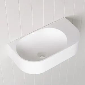 Wall Hung White Basin no Tap Hole by Yabby, Compact Bathroom Sink, No Overflow by Yabby, a Basins for sale on Style Sourcebook