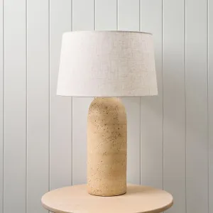Dawn Glenelg Travertine Look Table Lamp with Natural Shade for Indoor Use by Dawn, a Table & Bedside Lamps for sale on Style Sourcebook