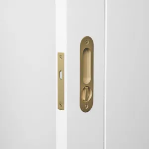 Flush Pull with Lock in Brushed Brass by Yabby by Yabby, a Door Hardware for sale on Style Sourcebook