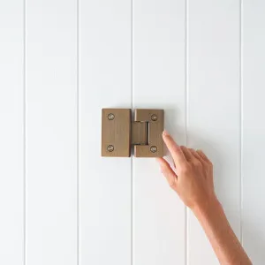 Yabby Glass to Glass Shower Hinge in Antique Brass for Glass 8 to 12 mm thick, 30KG Max Weight, Bathroom Accessories by Yabby, a Shower Screens & Enclosures for sale on Style Sourcebook