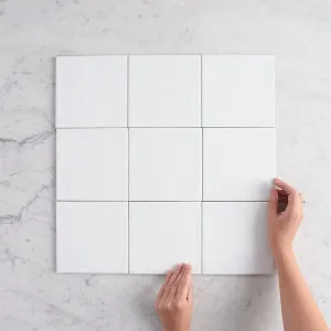 Newport Gloss Large Square White Tile by TileCloud, Home Decor by TileCloud, a Porcelain Tiles for sale on Style Sourcebook