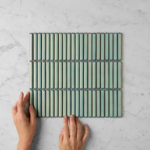 Coogee Antique Sage Green Kit Kat Mosaic Tile by TileCloud, Porcelain, 6.7x6.7 inches by TileCloud, a Porcelain Tiles for sale on Style Sourcebook