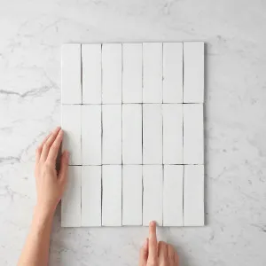 Noosa Gloss Zellige White Subway Tile by TileCloud, White, Home Decor by TileCloud, a Subway Tiles for sale on Style Sourcebook