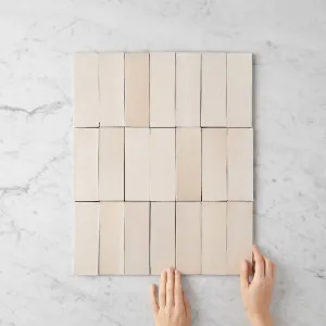 Noosa Semi Gloss Zellige Bone Subway Tile by TileCloud, Bone Color by TileCloud, a Subway Tiles for sale on Style Sourcebook