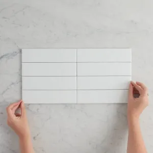 White Gloss Mini Subway Tile by TileCloud, 4x4 inches by TileCloud, a Subway Tiles for sale on Style Sourcebook