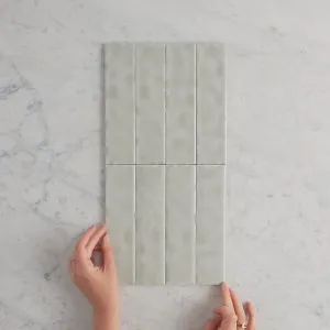 Newport Gloss Mini Subway Sage Green Tile by TileCloud, 4x12 inches by TileCloud, a Subway Tiles for sale on Style Sourcebook