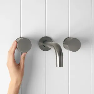 Yabby Wall Spout and Round Wall Taps in Gunmetal, Modern Bathroom Tapware by Yabby, a Bathroom Taps & Mixers for sale on Style Sourcebook