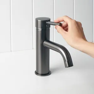 Sydney Short Basin Mixer Gunmetal by Yabby, Gunmetal Finish, Compact Height, Stainless Steel by Yabby, a Bathroom Taps & Mixers for sale on Style Sourcebook