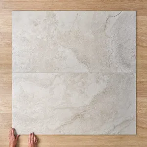 Byron Travertine Look Ivory Matte Tile by TileCloud by TileCloud, a Stone Look Tiles for sale on Style Sourcebook