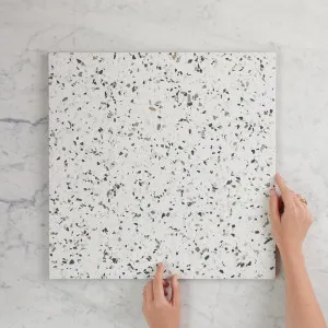 Terrazzo Look Tile by TileCloud, white/charcoal/soft grey, Made in Australia by TileCloud, a Terrazzo Look Tiles for sale on Style Sourcebook