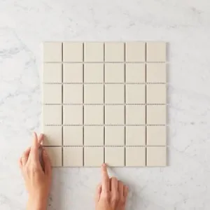 Haddon Bone Matte Medium Square Tile for Shelving by TileCloud by TileCloud, a Porcelain Tiles for sale on Style Sourcebook