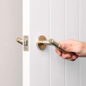 Melbourne Door Handle in Warm Brushed Nickel by Yabby by Yabby, a Door Hardware for sale on Style Sourcebook