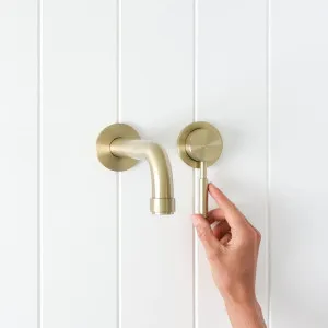 Melbourne Wall Spout + Mixer, Warm Brushed Nickel, Yabby by Yabby, a Bathroom Taps & Mixers for sale on Style Sourcebook