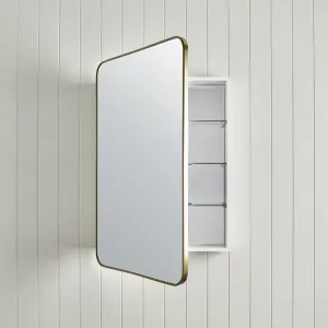 Rectangular Mirror Cabinet Brushed Brass by Yabby - Dual Mirror Doors, Adjustable Shelves, Brushed Brass by Yabby, a Bathroom Storage Cabinets for sale on Style Sourcebook
