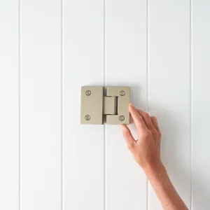 Glass to Glass Shower Hinge in Warm Brushed Nickel by Yabby, 8-12 mm by Yabby, a Shower Screens & Enclosures for sale on Style Sourcebook