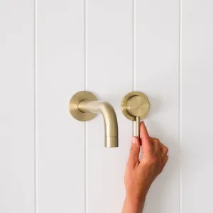 Sydney Wall Spout + Wall Mixer, Warm Brushed Nickel Finish, Yabby by Yabby, a Bathroom Taps & Mixers for sale on Style Sourcebook