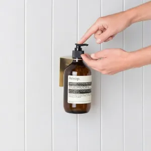 Soap Bottle Holder in Warm Brushed Nickel by Yabby, Wall-Mounted, Stainless Steel by Yabby, a Soap Dishes & Dispensers for sale on Style Sourcebook
