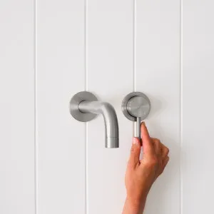 Yabby Sydney Wall Spout + Mixer, Stainless Steel, Modern Bathroom Tapware by Yabby, a Bathroom Taps & Mixers for sale on Style Sourcebook