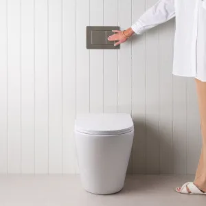 Angled In-Wall Toilet With Rectangle Stainless Steel Buttons for Yabby by Yabby, a Toilets & Bidets for sale on Style Sourcebook