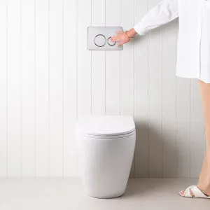 Curved In-Wall Toilet With Round Chrome Buttons for Yabby by Yabby, a Toilets & Bidets for sale on Style Sourcebook