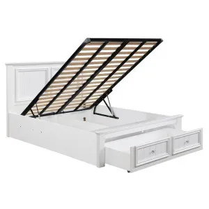 Mandalay Gas Lift Storage Bed White - Queen by James Lane, a Beds & Bed Frames for sale on Style Sourcebook