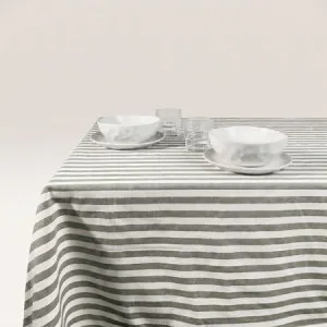 Cucina Stripe Tablecloth - 100% Cotton, 150 x 320cm, Olive Stripe - Canningvale by Canningvale_Cucina, a Sheets for sale on Style Sourcebook