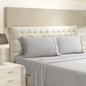 Eco Touch Cotton Sheet Set 50cm Drop Silver by Bambi, a Sheets for sale on Style Sourcebook