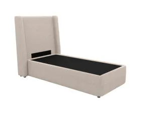 Wing Leo Bed Boucle Pumice King Single by James Lane, a Beds & Bed Frames for sale on Style Sourcebook