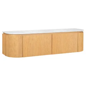 Cadence 1800mm Carrara Marble Top Wall Hung Vanity, White Oak by Schots, a Vanities for sale on Style Sourcebook