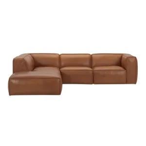 Linden Leather Left Corner Sofa - Ranch Tan by Lounge Lovers, a Sofas for sale on Style Sourcebook