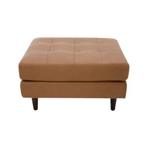 Draper Leather Ottoman - Grange Tan by Lounge Lovers, a Ottomans for sale on Style Sourcebook