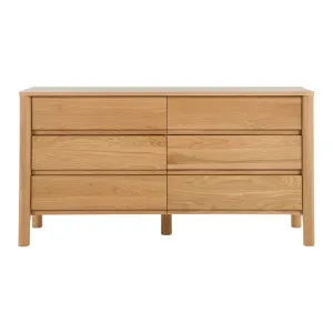 Ollie 6 Drawer Dresser - Oak by Lounge Lovers, a Dressing Tables for sale on Style Sourcebook