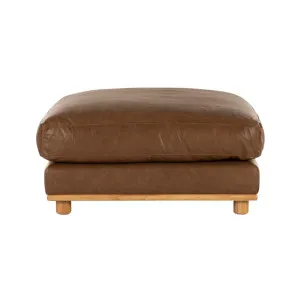 Nevada Leather Ottoman - Phoenix Brown by Lounge Lovers, a Ottomans for sale on Style Sourcebook
