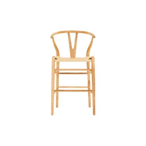 Wishbone Ark Bar Stool - Ash Wood/Natural by Lounge Lovers, a Bar Stools for sale on Style Sourcebook