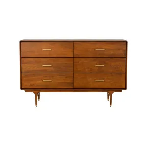 Manhattan 6 Drawer Dresser - Walnut Brown by Lounge Lovers, a Dressing Tables for sale on Style Sourcebook