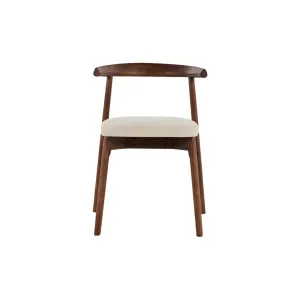 Ollie Dining Chair - Walnut Brown/Beige Fabric by Lounge Lovers, a Dining Chairs for sale on Style Sourcebook