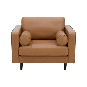 Draper Leather Armchair - Grange Tan by Lounge Lovers, a Chairs for sale on Style Sourcebook