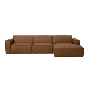 Jude Leather Right Chaise Sofa - Tuscany Tan by Lounge Lovers, a Sofas for sale on Style Sourcebook