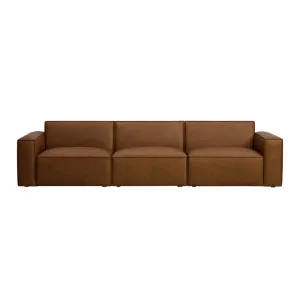 Jude Leather 4 Seat Sofa - Tuscany Tan by Lounge Lovers, a Sofas for sale on Style Sourcebook