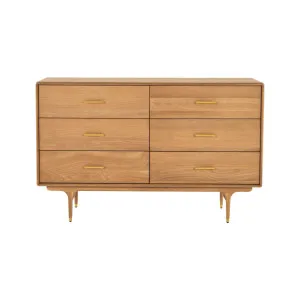 Manhattan 6 Drawer Dresser - Oak by Lounge Lovers, a Dressing Tables for sale on Style Sourcebook