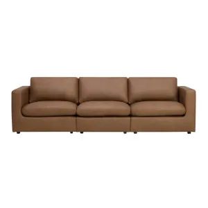 Hudson Mini Leather 4 Seat Sofa - Tuscany Tan by Lounge Lovers, a Sofas for sale on Style Sourcebook