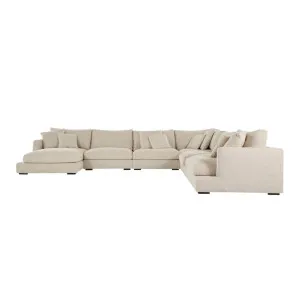 Long Beach 6 Piece Left Chaise Sofa - Sienna Natural by Lounge Lovers, a Sofas for sale on Style Sourcebook