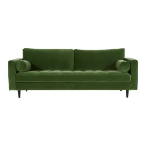 Draper 3.5 Seat Sofa - Velvet Green by Lounge Lovers, a Sofas for sale on Style Sourcebook