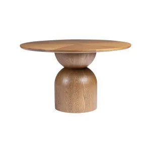 Campana Round Dining Table - Brown Oak by Lounge Lovers, a Dining Tables for sale on Style Sourcebook